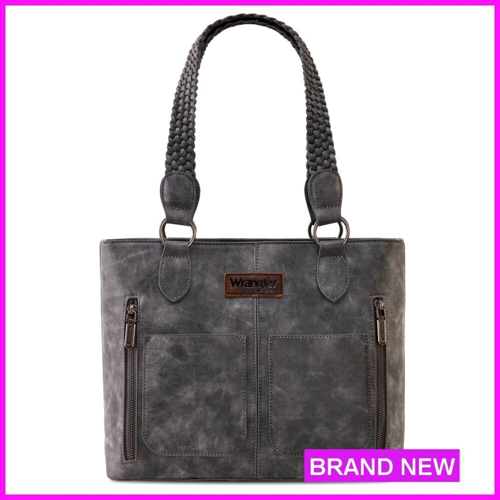 Distressed Western Tote Bag Multi Pocket Hobo Shoulder Handbag Chic Boho